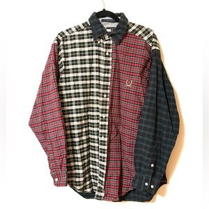 Vintage multi-plaid Tommy Hilfiger collared button up shirt